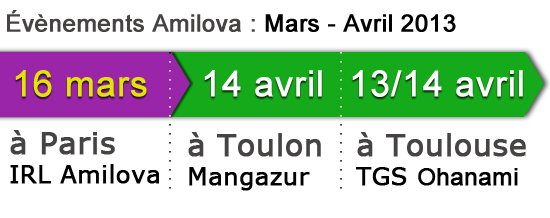 évènement et conventions Amilova en mars et avril 2013